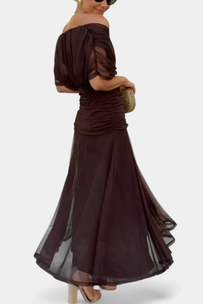 Stefanie | Midikleid aus Tüll mit V-Ausschnitt