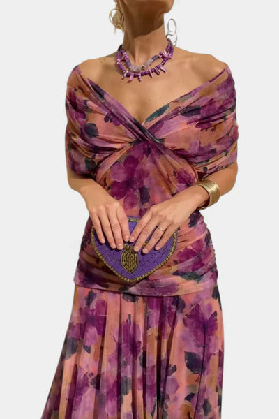 Stefanie | Midikleid aus Tüll mit V-Ausschnitt