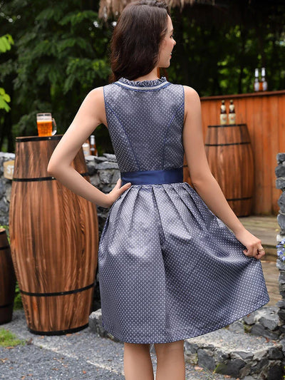 Johanna | Midi Blau Oktoberfest Dirndl Kleid