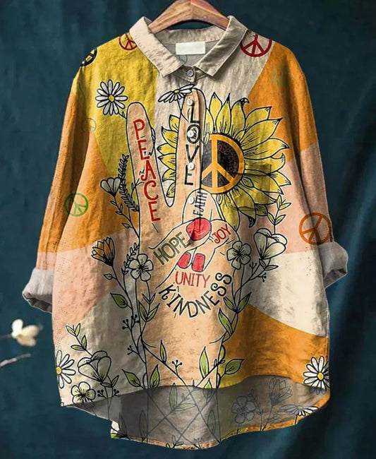 Iris | Leichtes Hemd mit farbenfrohem Muster