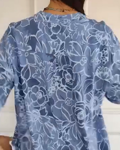 Cornelia | Blumenbluse mit Paillettenverzierung