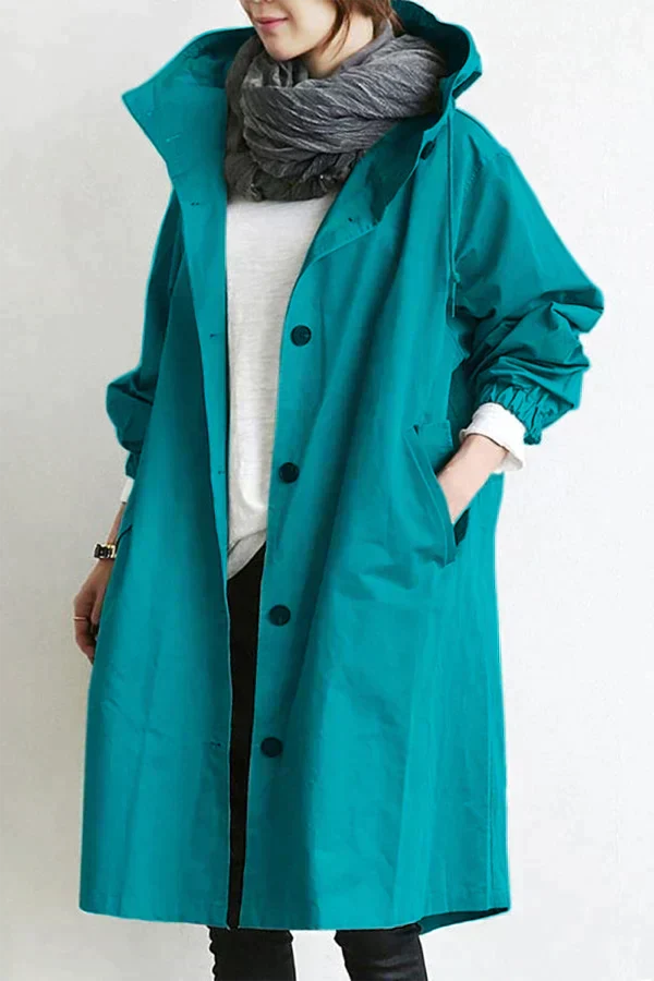 Elena | Midicoat mit Kapuze und Oversized-Silhouette