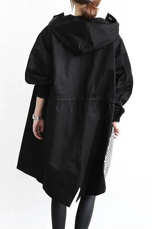 Elena | Midicoat mit Kapuze und Oversized-Silhouette