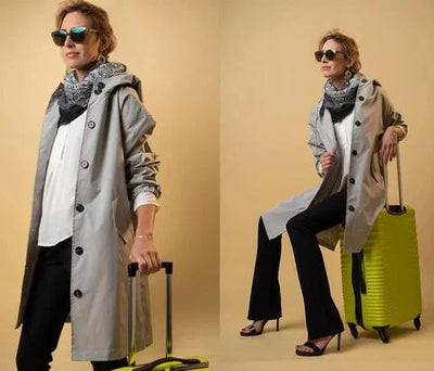 Elena | Midicoat mit Kapuze und Oversized-Silhouette