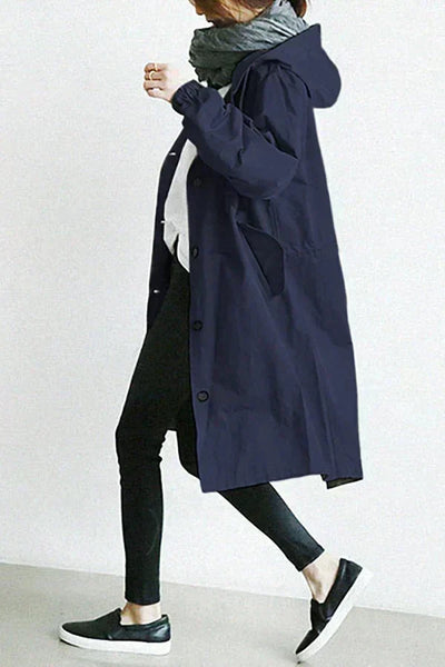 Elena | Midicoat mit Kapuze und Oversized-Silhouette