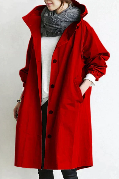 Elena | Midicoat mit Kapuze und Oversized-Silhouette