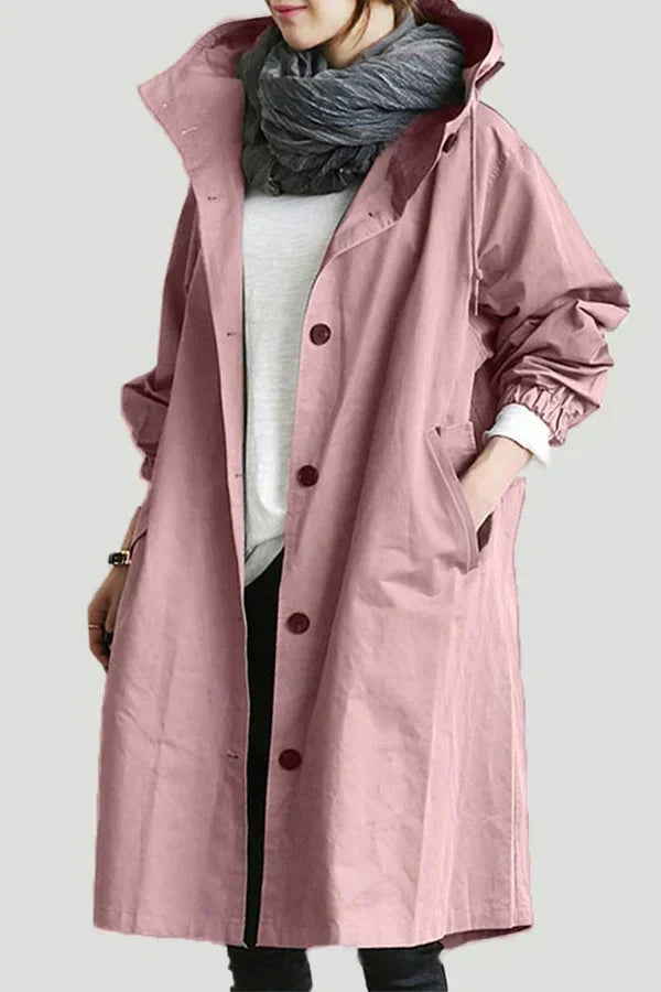 Elena | Midicoat mit Kapuze und Oversized-Silhouette