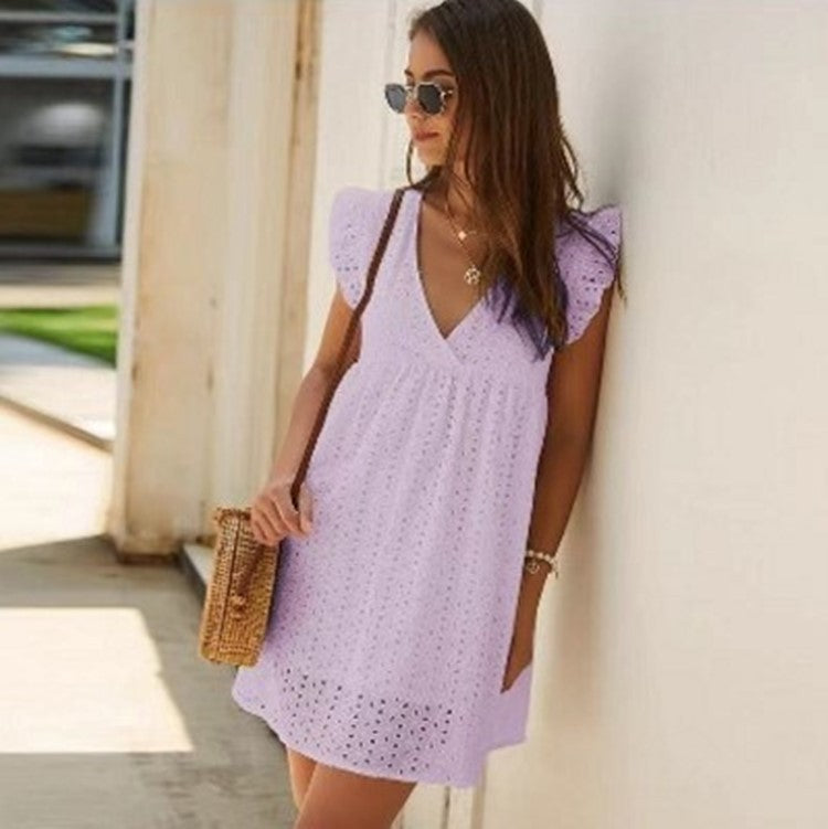 Liselotte | Boho-Minikleid mit Lochstickerei