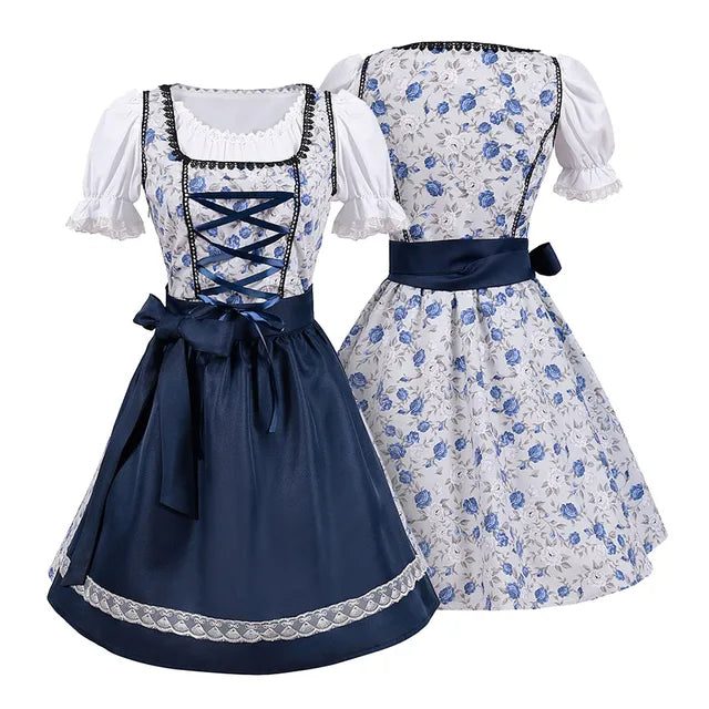 Margarete | Traditionelles Blaues Dirndl Kleid für Oktoberfest