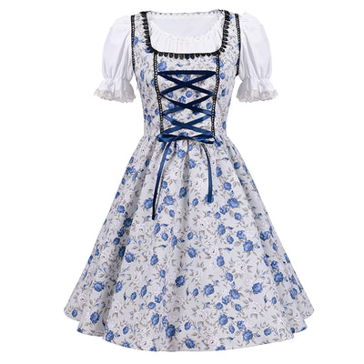 Margarete | Traditionelles Blaues Dirndl Kleid für Oktoberfest