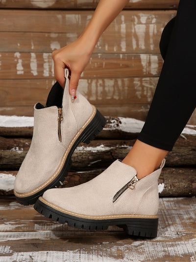 Adelheid | Wildleder-Stiefeletten mit Blockabsatz