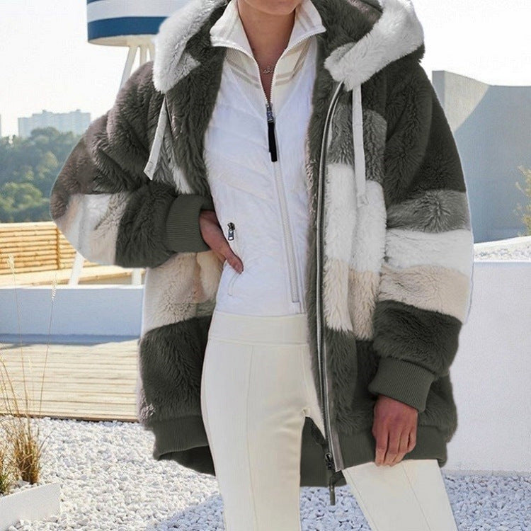 Sophie | Oversize-Kapuzenjacke mit Patchwork-Design