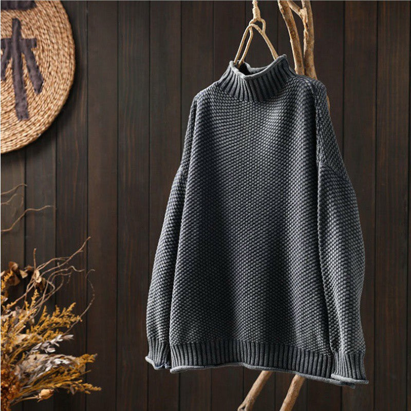 Theresia | Waffelstrick-Rollkragenpullover