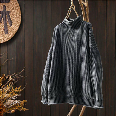 Theresia | Waffelstrick-Rollkragenpullover