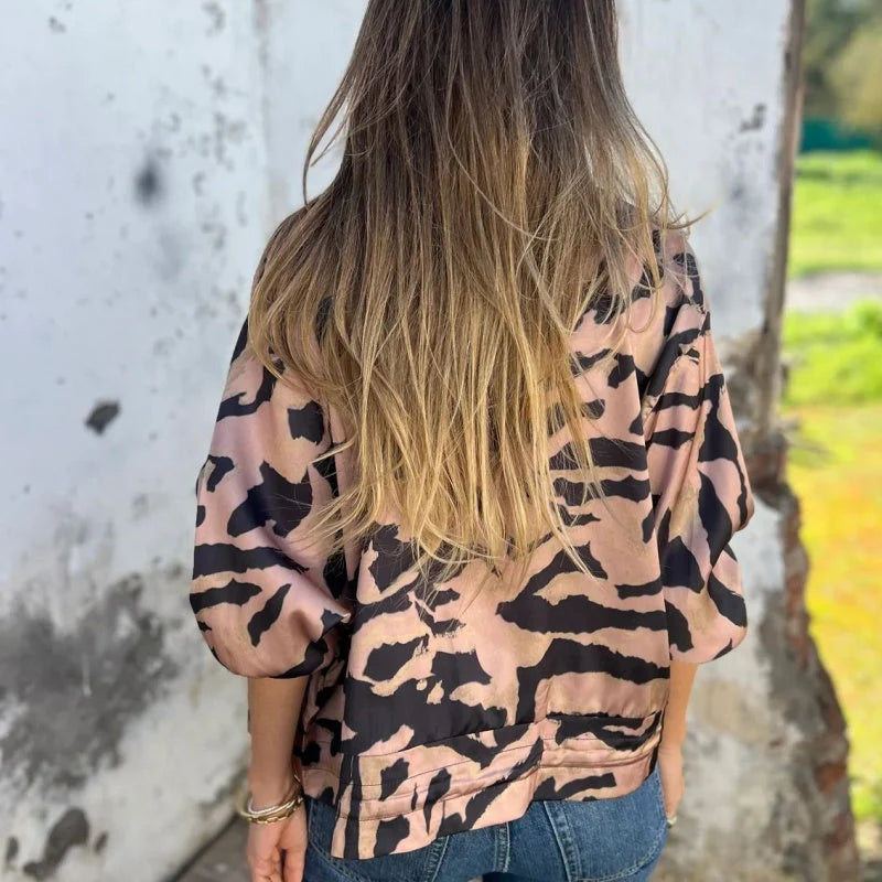 Ingrid | Leichte Bomberjacke mit Zebramuster