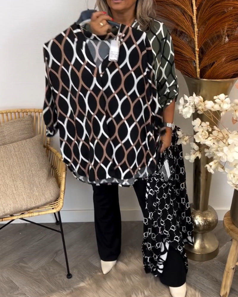Eleonore | Moderne Bluse mit grafischem Druck und lockerem Schnitt