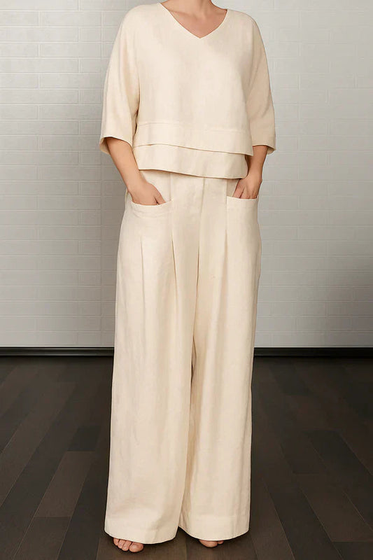 Selma | Übergroßes Oberteil mit asymmetrischem Schnitt und weiter Hose