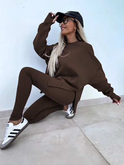 Annika | Zweiteiliges Ensemble mit weitem Pullover und Schlupfhose