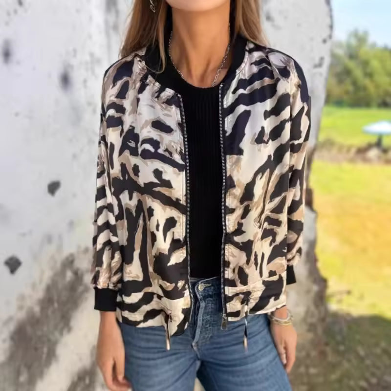 Ingrid | Leichte Bomberjacke mit Zebramuster
