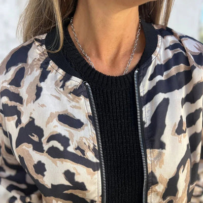 Ingrid | Leichte Bomberjacke mit Zebramuster
