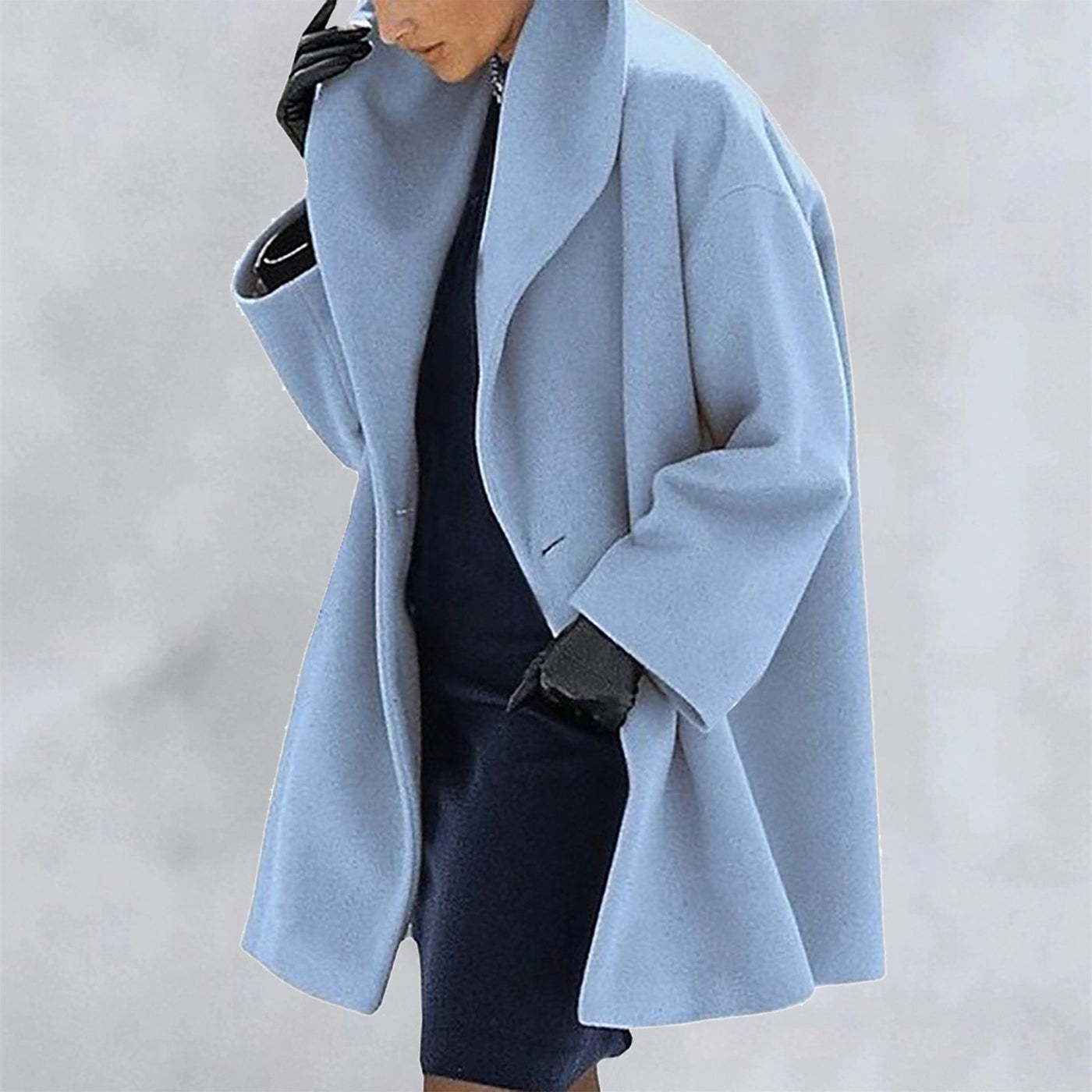 Lavinia | Einreihiger Oversized-Mantel mit Kapuze