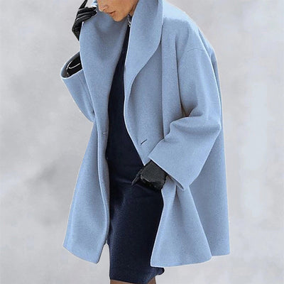 Lavinia | Einreihiger Oversized-Mantel mit Kapuze