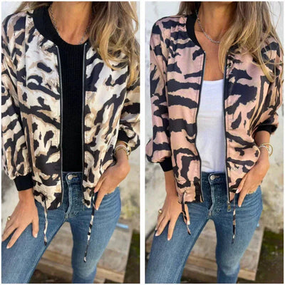 Ingrid | Leichte Bomberjacke mit Zebramuster