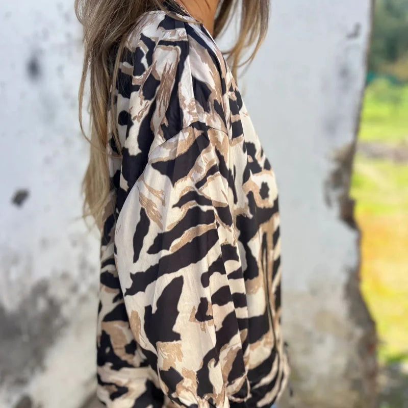 Ingrid | Leichte Bomberjacke mit Zebramuster