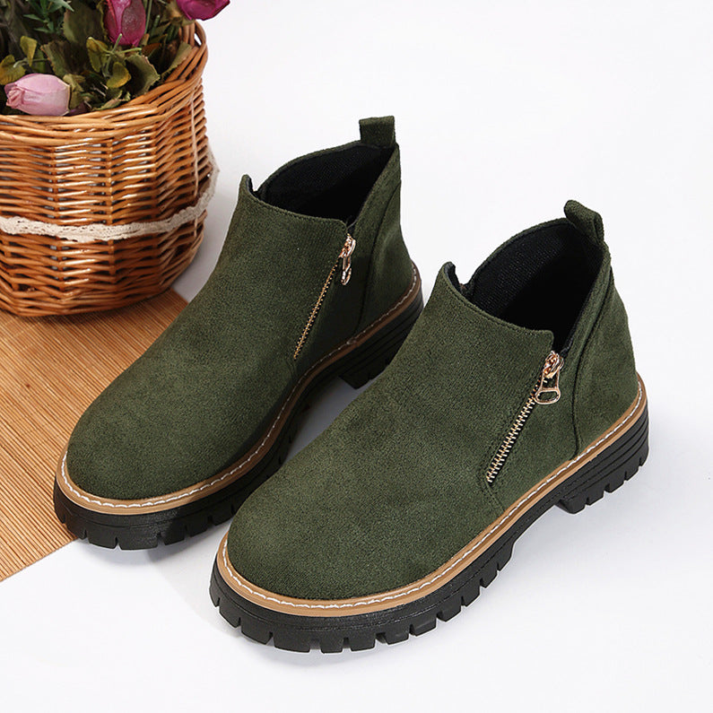 Adelheid | Wildleder-Stiefeletten mit Blockabsatz