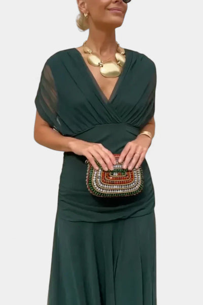 Stefanie | Midikleid aus Tüll mit V-Ausschnitt