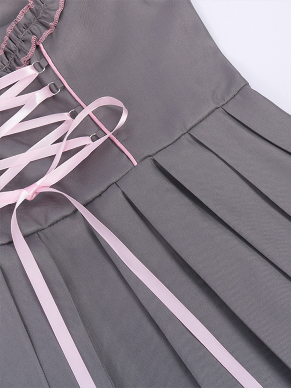 Lara | Romantisches Dirndl in Grau mit Rosa