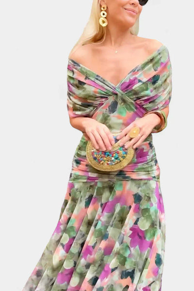 Stefanie | Midikleid aus Tüll mit V-Ausschnitt
