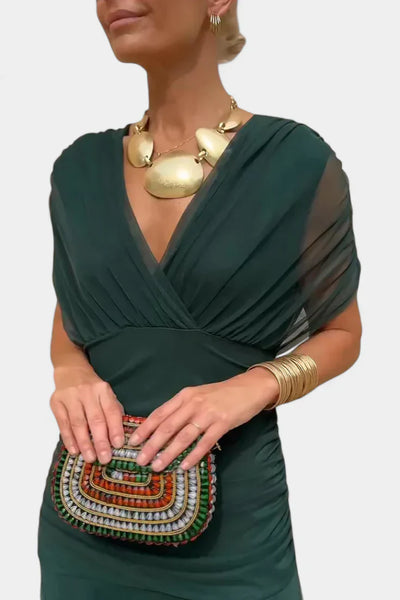 Stefanie | Midikleid aus Tüll mit V-Ausschnitt