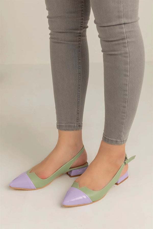 Valeska | Zweifarbige Ballerinas mit spitzer Form