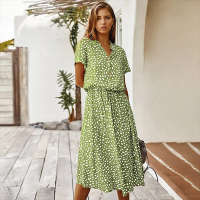 Vera | Midikleid im Boho-Hemdblusenstil