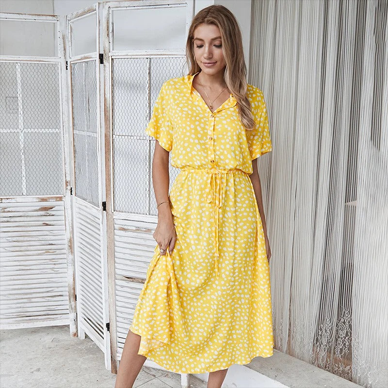 Vera | Midikleid im Boho-Hemdblusenstil