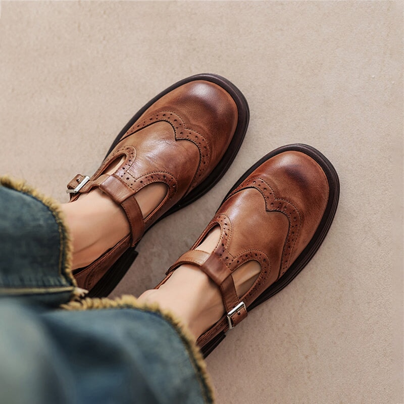 Tamina | Mary Jane Schuhe mit Brogue-Detail