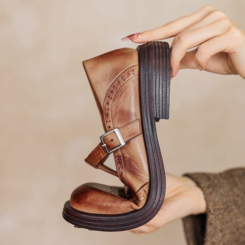 Tamina | Mary Jane Schuhe mit Brogue-Detail