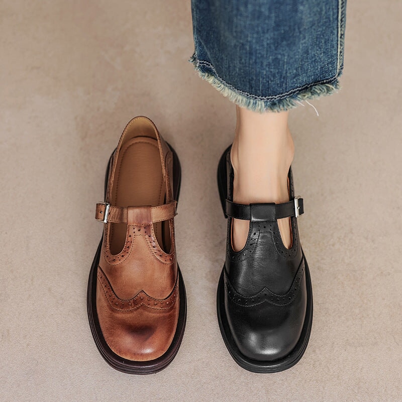 Tamina | Mary Jane Schuhe mit Brogue-Detail