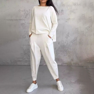Amalia | Zweiteiler mit Langarmshirt und weitem Hosenbein