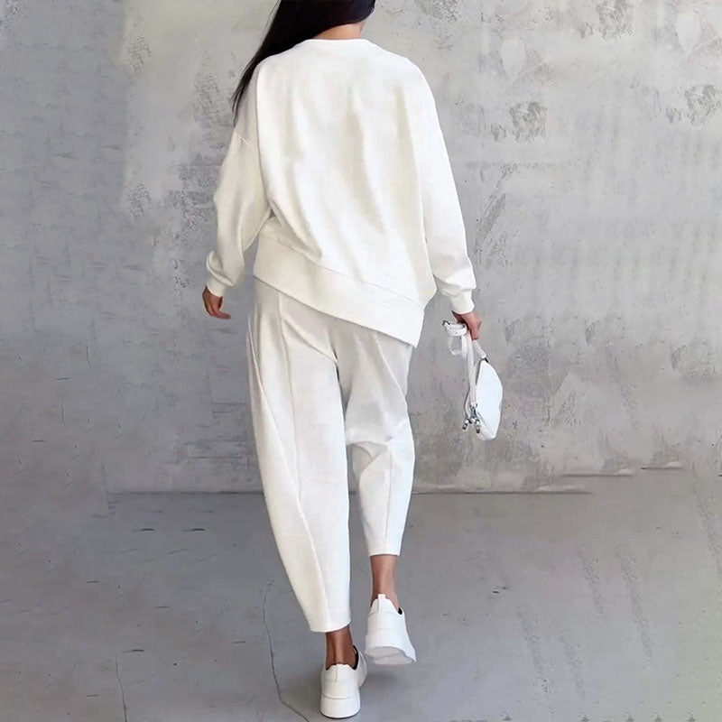 Amalia | Zweiteiler mit Langarmshirt und weitem Hosenbein