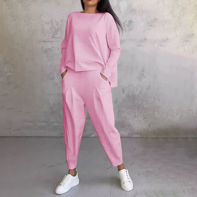 Amalia | Zweiteiler mit Langarmshirt und weitem Hosenbein
