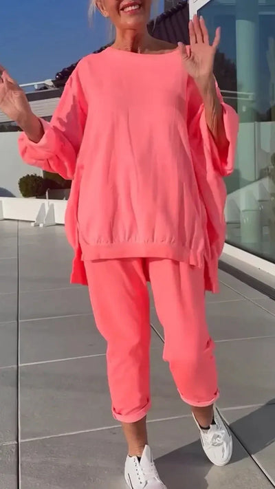 Frieda | Loungewear-Set mit Pullover-Top und verkürzter Hose