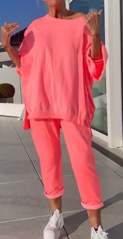 Frieda | Loungewear-Set mit Pullover-Top und verkürzter Hose