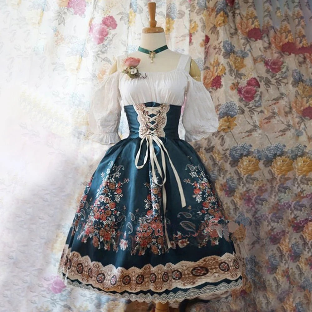 Mathilde | Romantisches Vintage-Kleid mit Puffärmeln