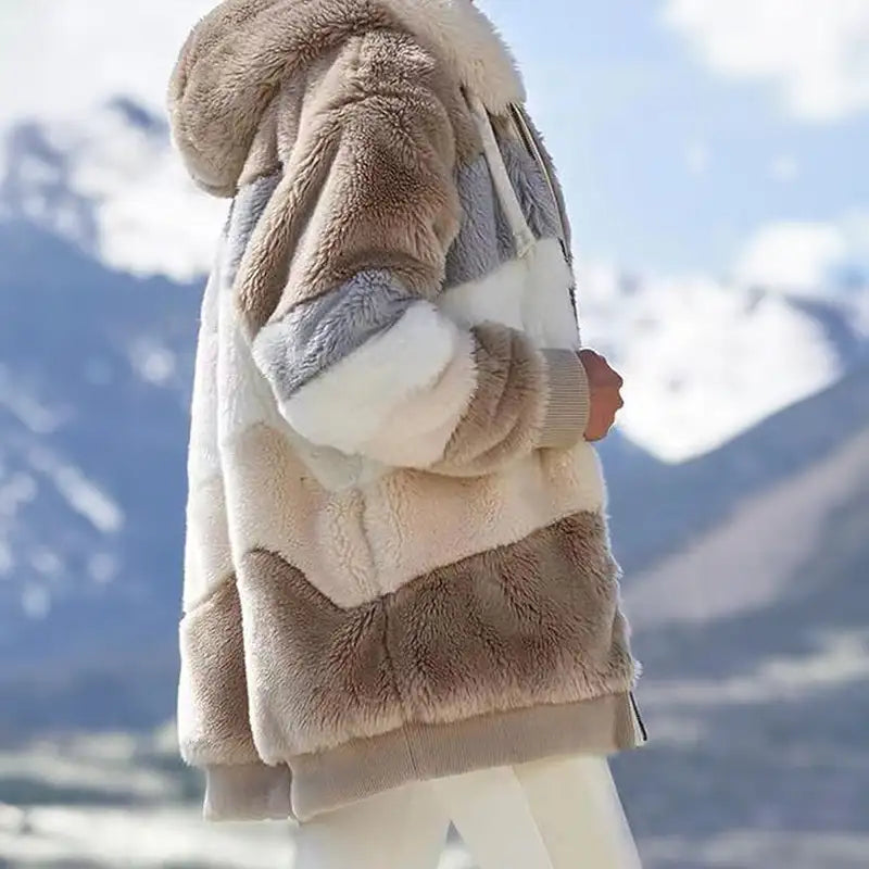 Sophie | Oversize-Kapuzenjacke mit Patchwork-Design