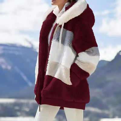 Sophie | Oversize-Kapuzenjacke mit Patchwork-Design